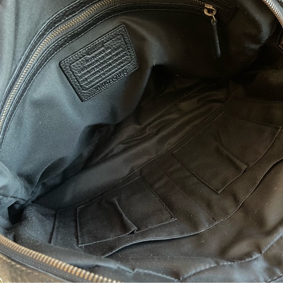 NWT COACH BLEECKER SLIM BRIEFCASE IN BLACK PEBBLED LEATHER & BRASS F71196 - Picture 6 of 8